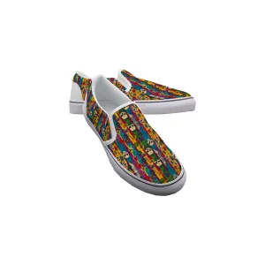 Men's Slip On Sneakers Surf and Skull print