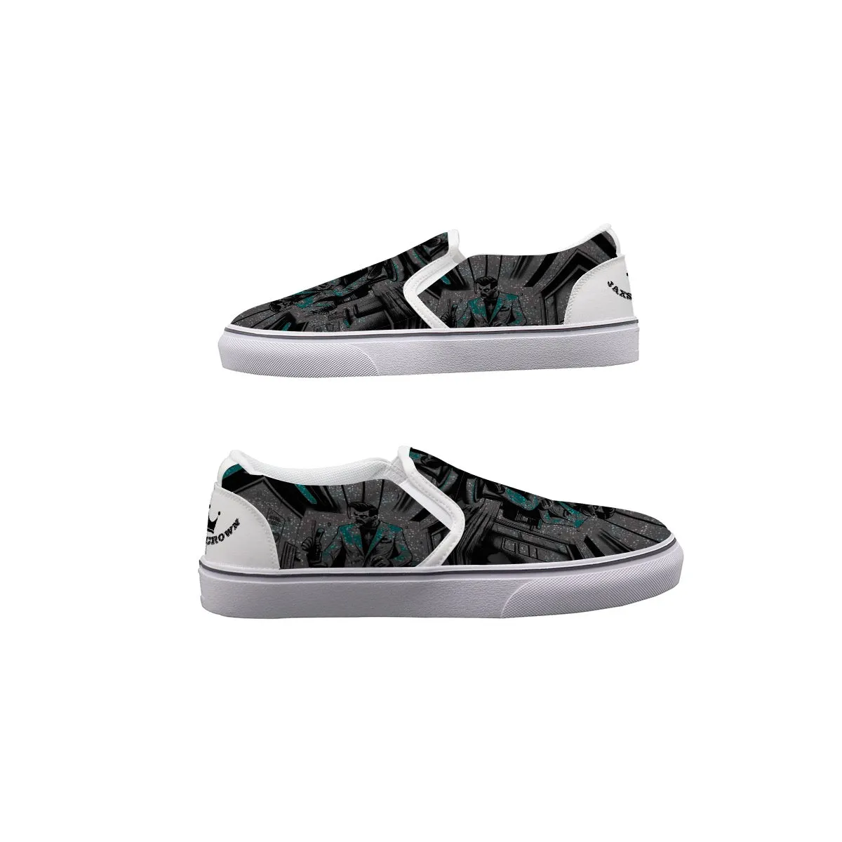 Men's Slip On Sneakers themed barber print6