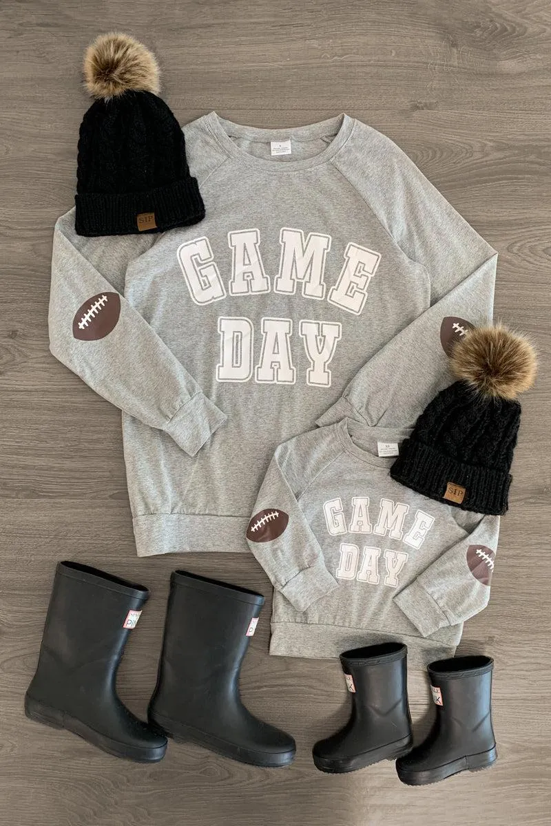 Mom & Me - "Game Day" Gray Long Sleeve Top