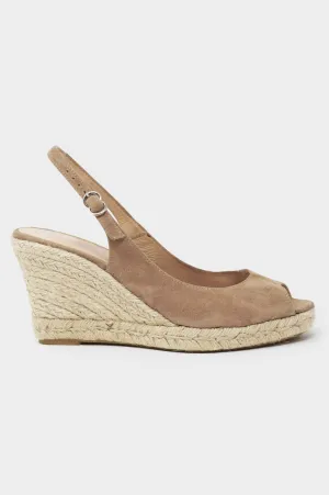 Mykonos Peep Toe Espadrilles | Almond