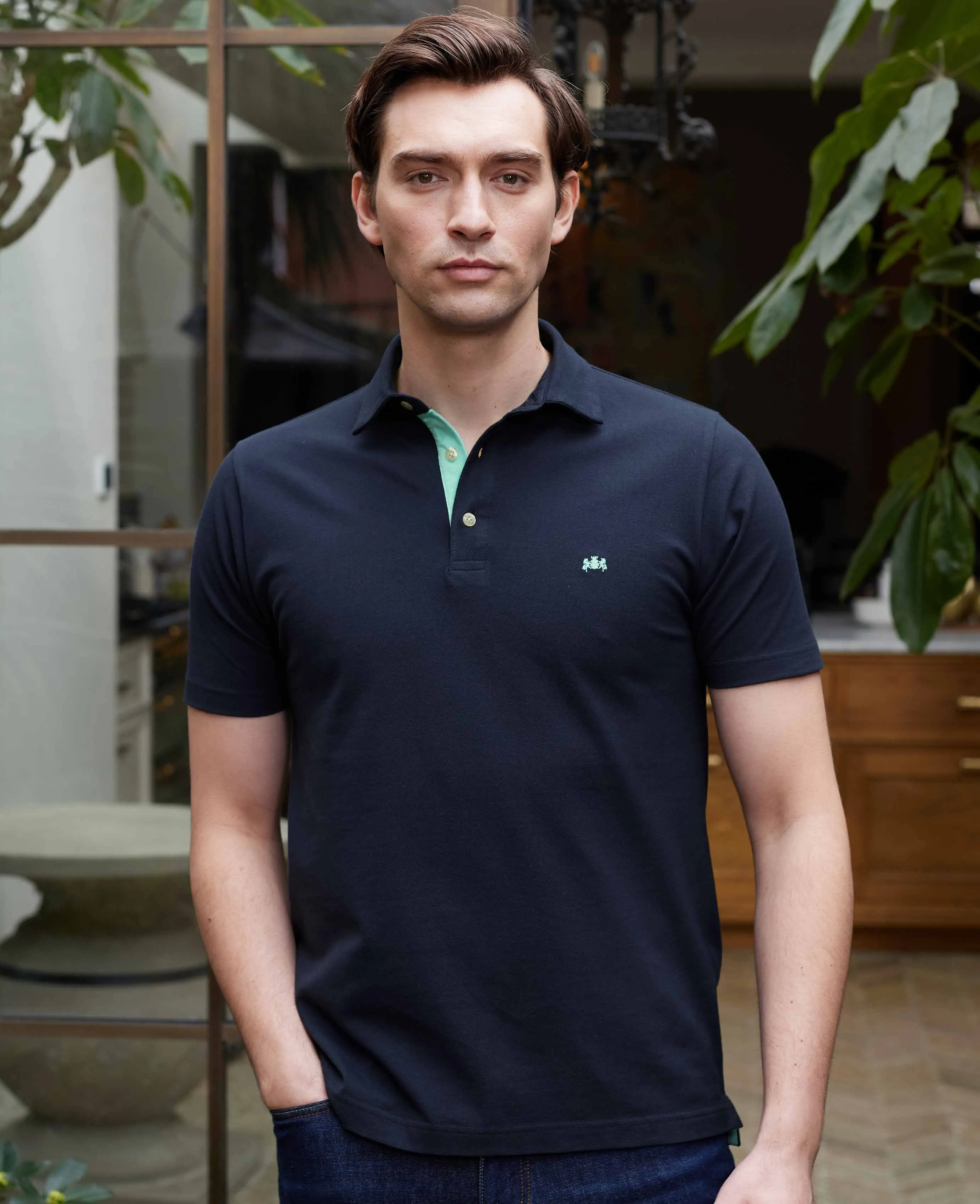 Navy Classic Fit Short Sleeve Polo Shirt