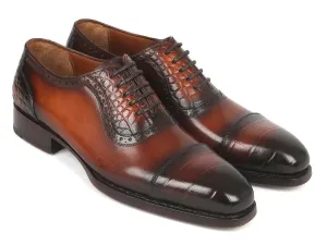 Paul Parkman Goodyear Welted Cap Toe Oxfords in Brown