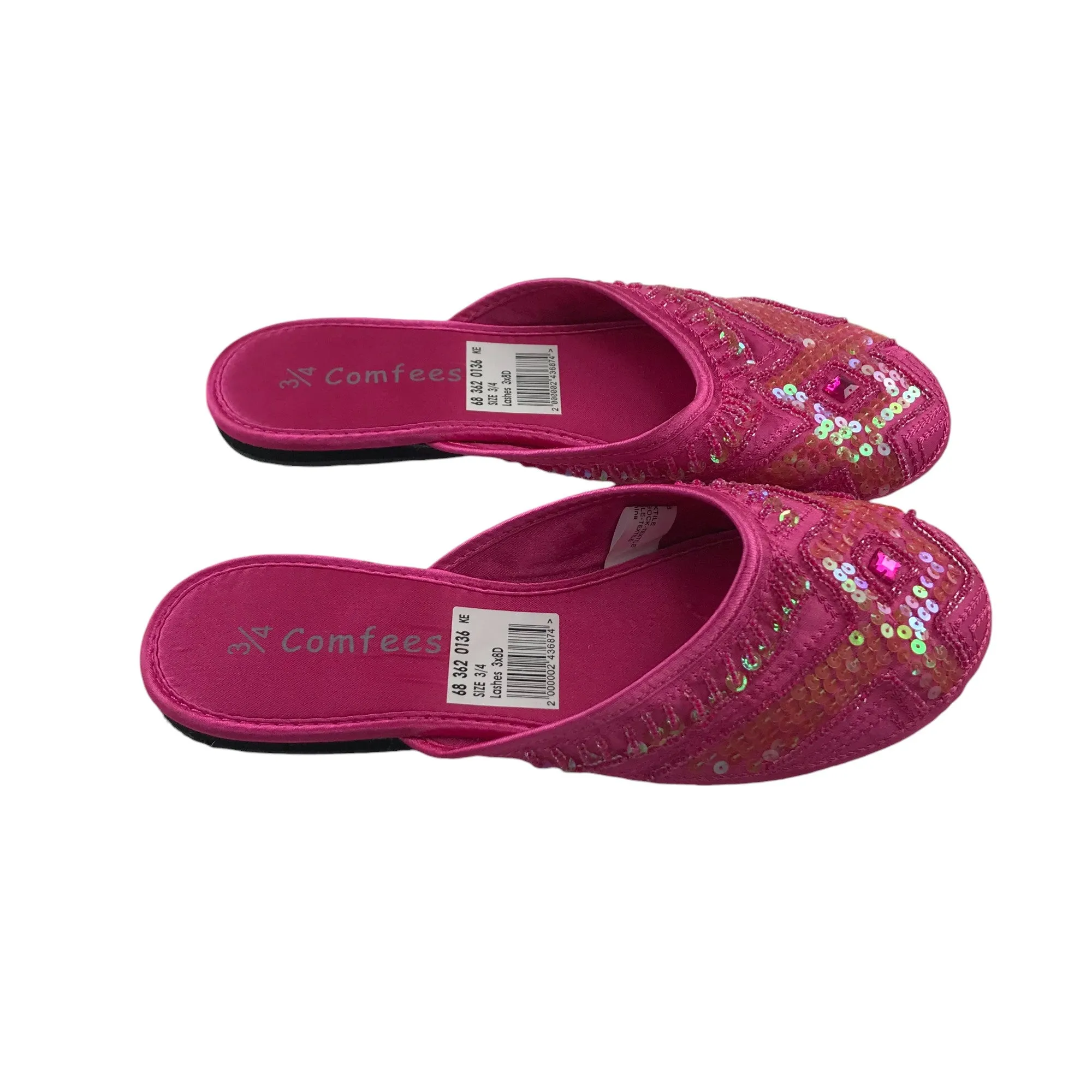 Pink slip on flat shoes UK 3-4 sequin detailed sandals