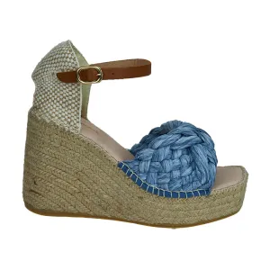 Pipi Raffia Wedge - Ocean - LAST PAIR - Size 40