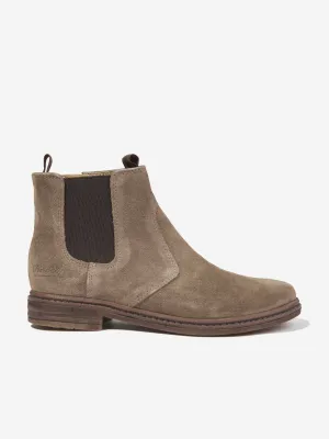 Pom D'Api Boys Suede Brother Jod Zip Boots in Beige