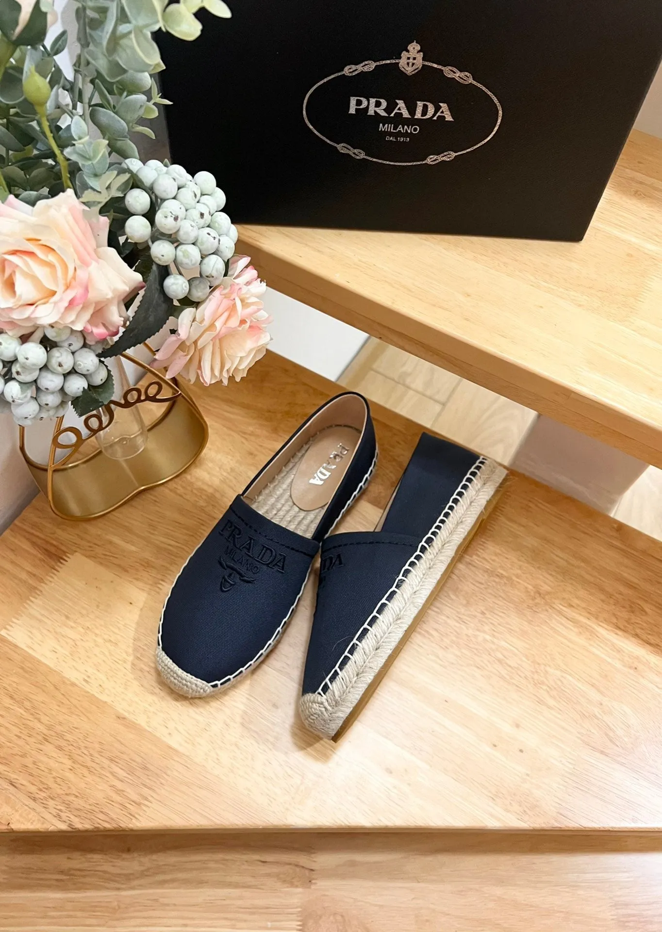 PRA ESPADRILLES LOAFERS NAVY LINEN FABRIC