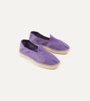 Purple Herringbone Cotton Espadrilles