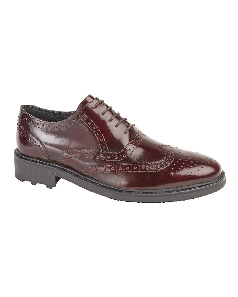 Roamers Mens 5 Eyelet Brogue Oxford Shoes