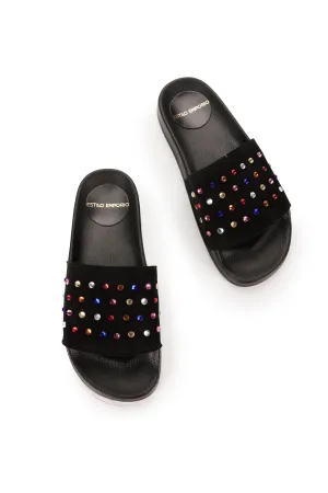 Saloon Slide - Black Multi - Sample Size 37