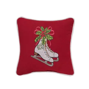 Skates and Holly Mini Pillow