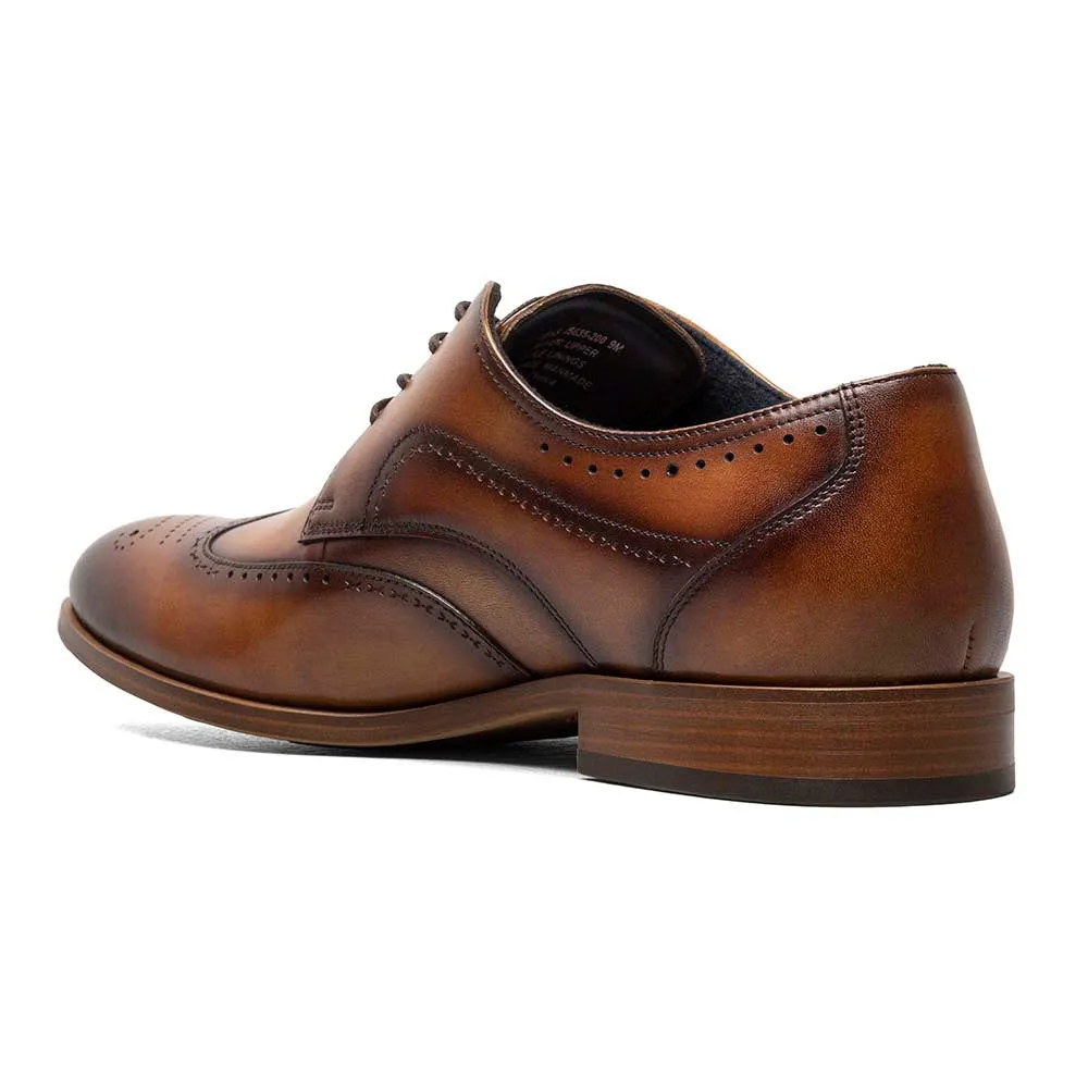 Stacy Adams Tan BRAYDEN Wingtip Oxford Shoes