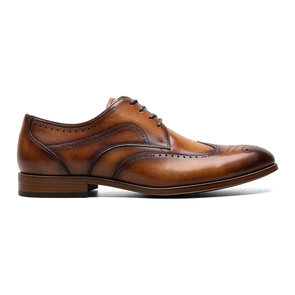 Stacy Adams Tan BRAYDEN Wingtip Oxford Shoes