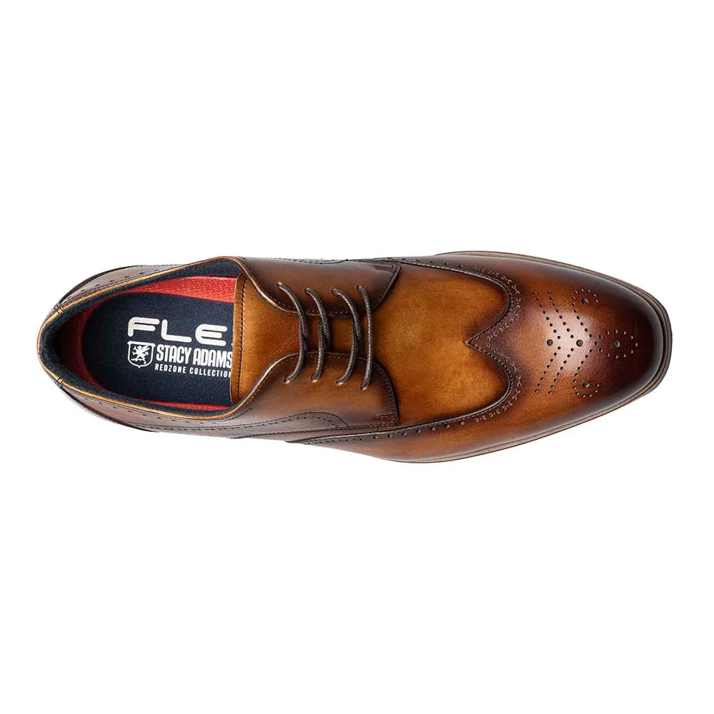 Stacy Adams Tan BRAYDEN Wingtip Oxford Shoes