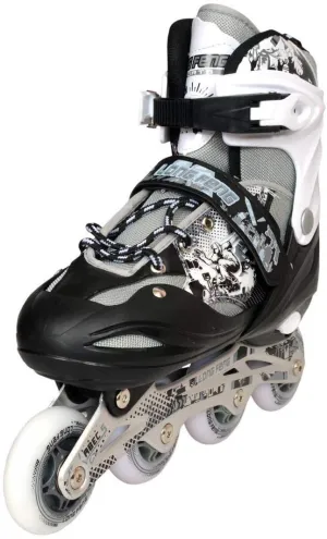 Sterling in-Line Skates Adjustable Size Aluminum Base with LED Flash Light Wheels (Gray)