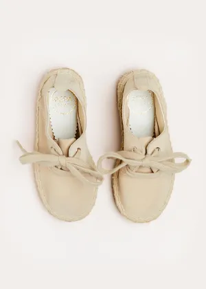 Suede Lace-up Espadrilles in Beige (24-34EU)