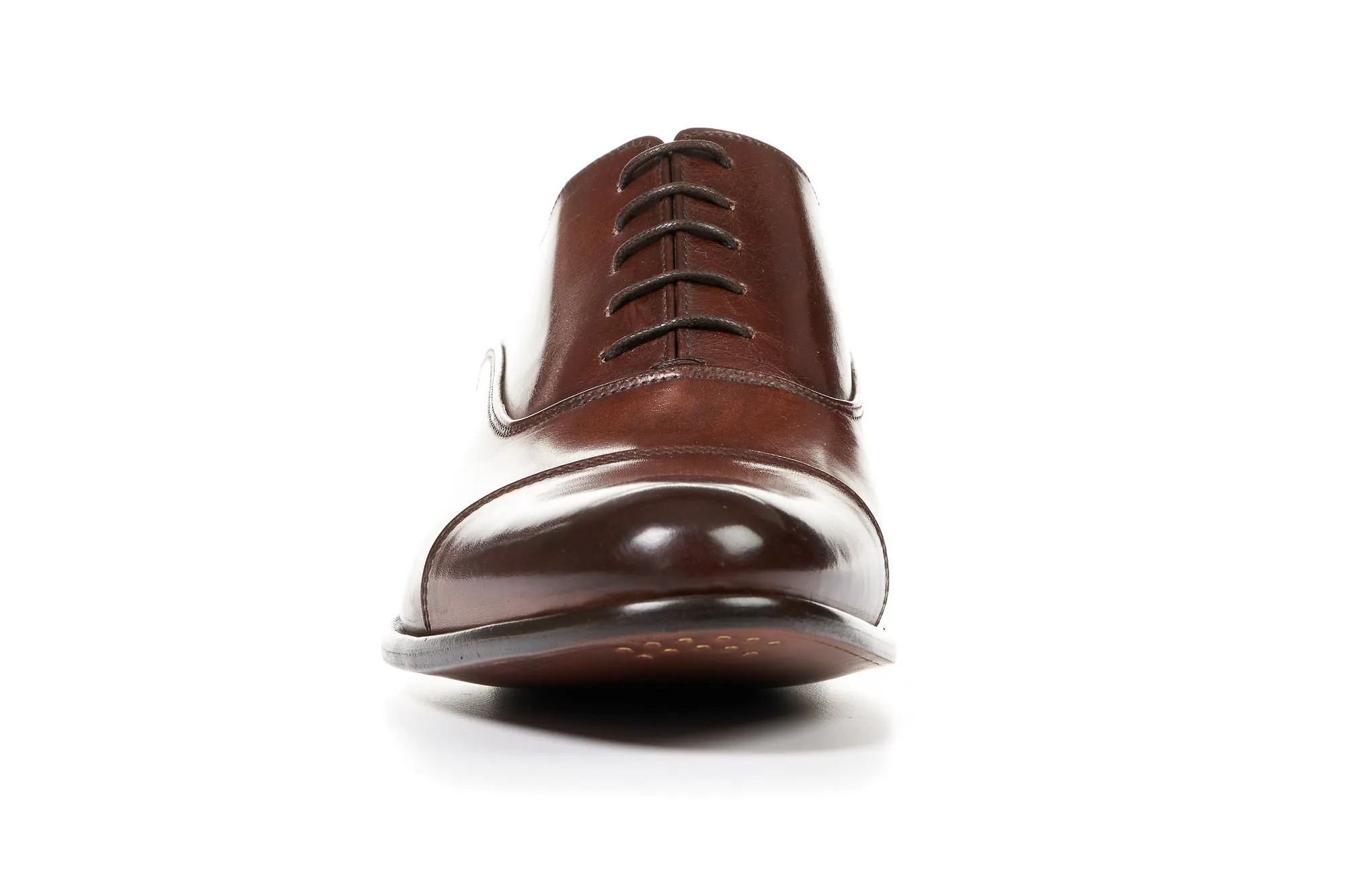 The Cagney II Stitched Cap-Toe Oxford - Marrone