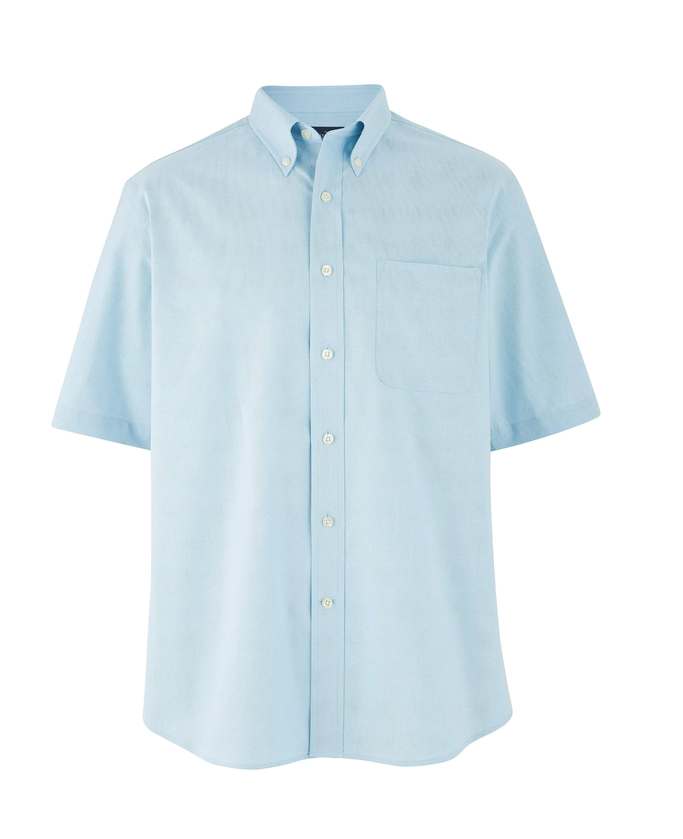 Turquoise Button-Down Short Sleeve Oxford Shirt