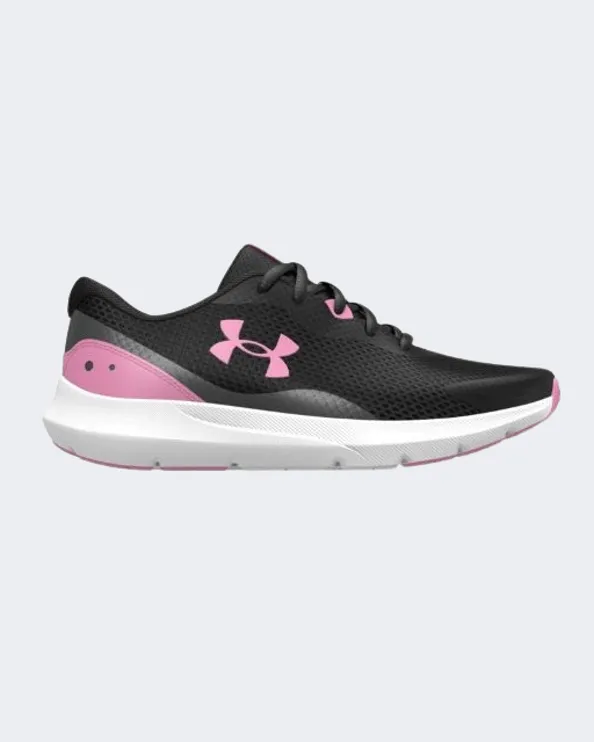 Under Armour Surge 3 Gs-Girls Running Shoes Black/Pink 3025013-001