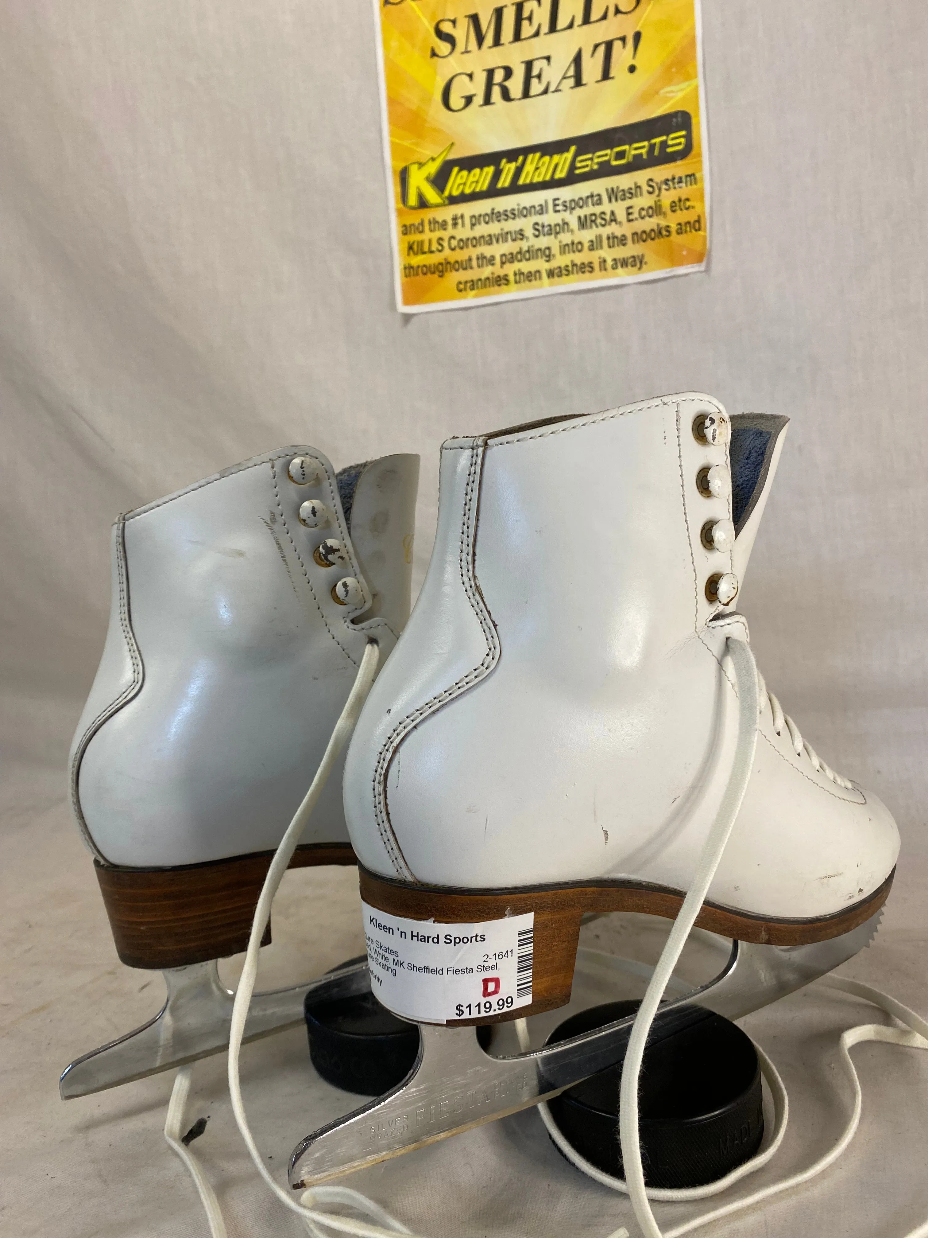 Used Celebrity White Size 4 Figure Skates MK Sheffield Fiesta Steel