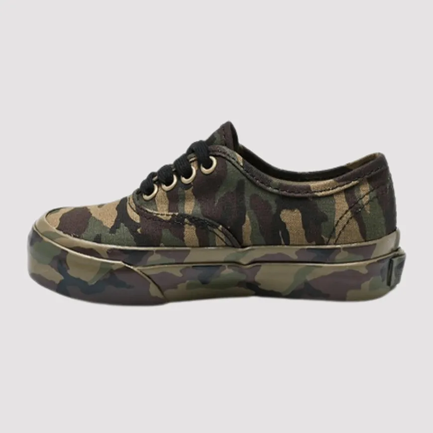 Vans Authentic Mono Print Kids Sportswear Shoes Olive/Brown