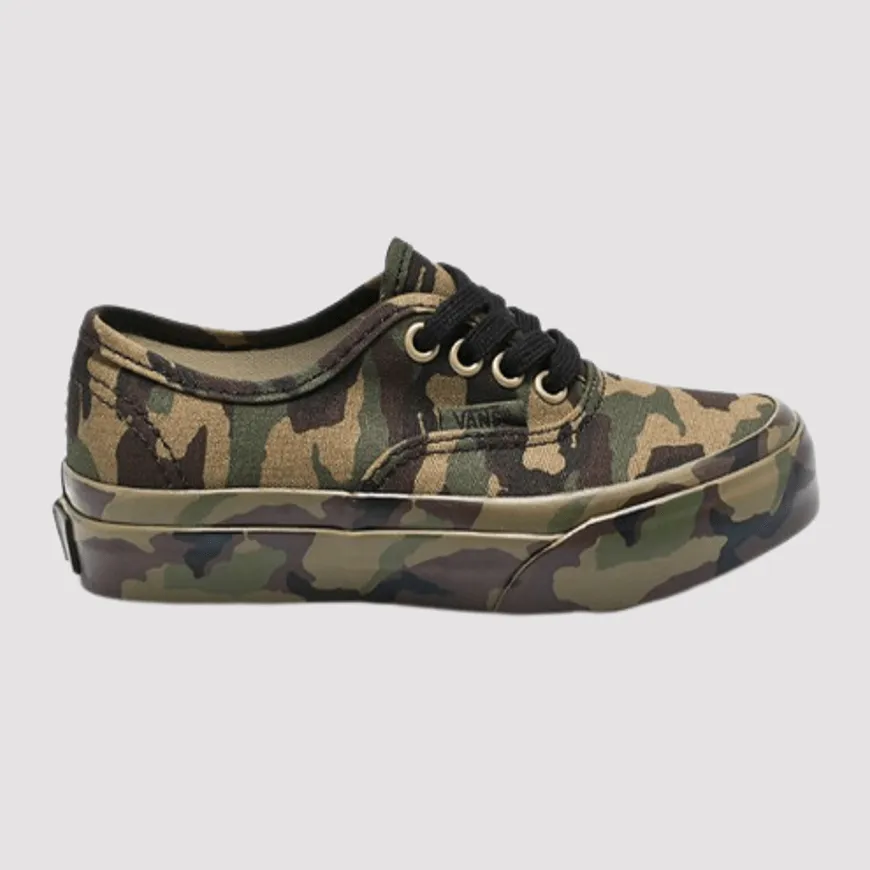 Vans Authentic Mono Print Kids Sportswear Shoes Olive/Brown