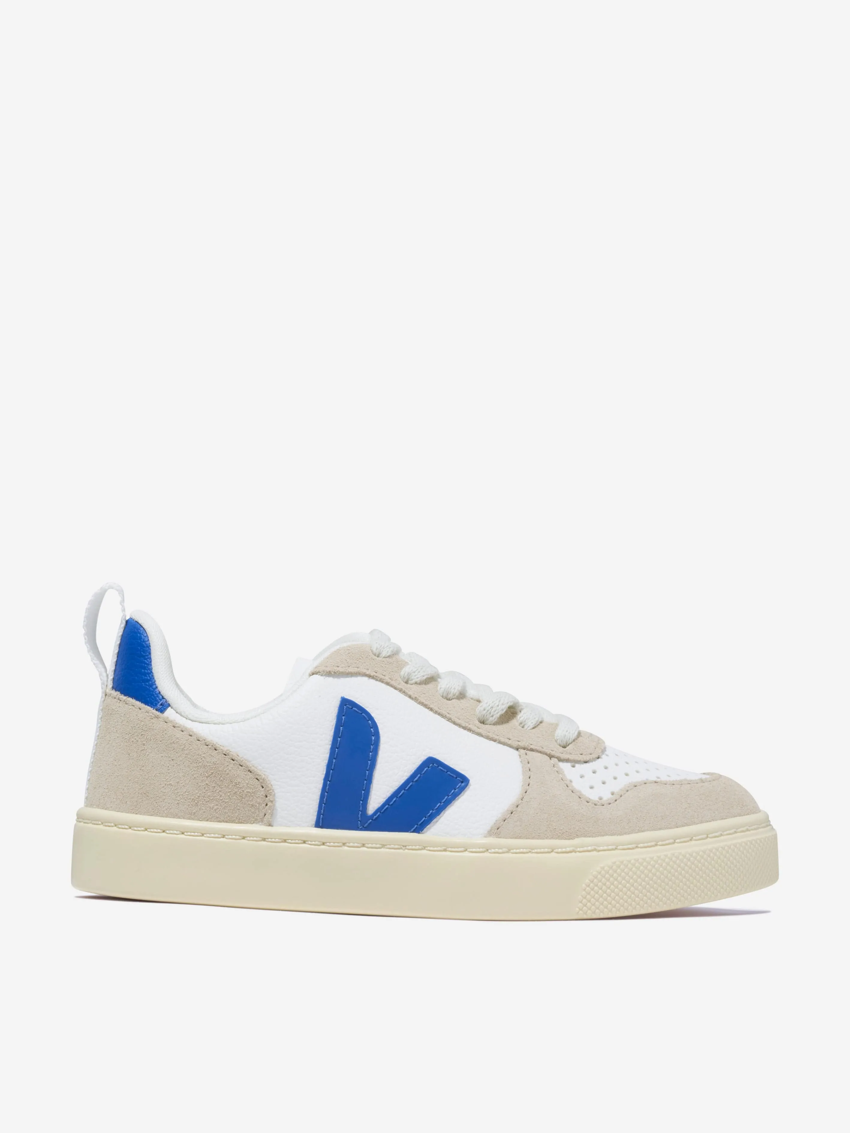 Veja Boys Small V-10 Lace Up Trainers in White