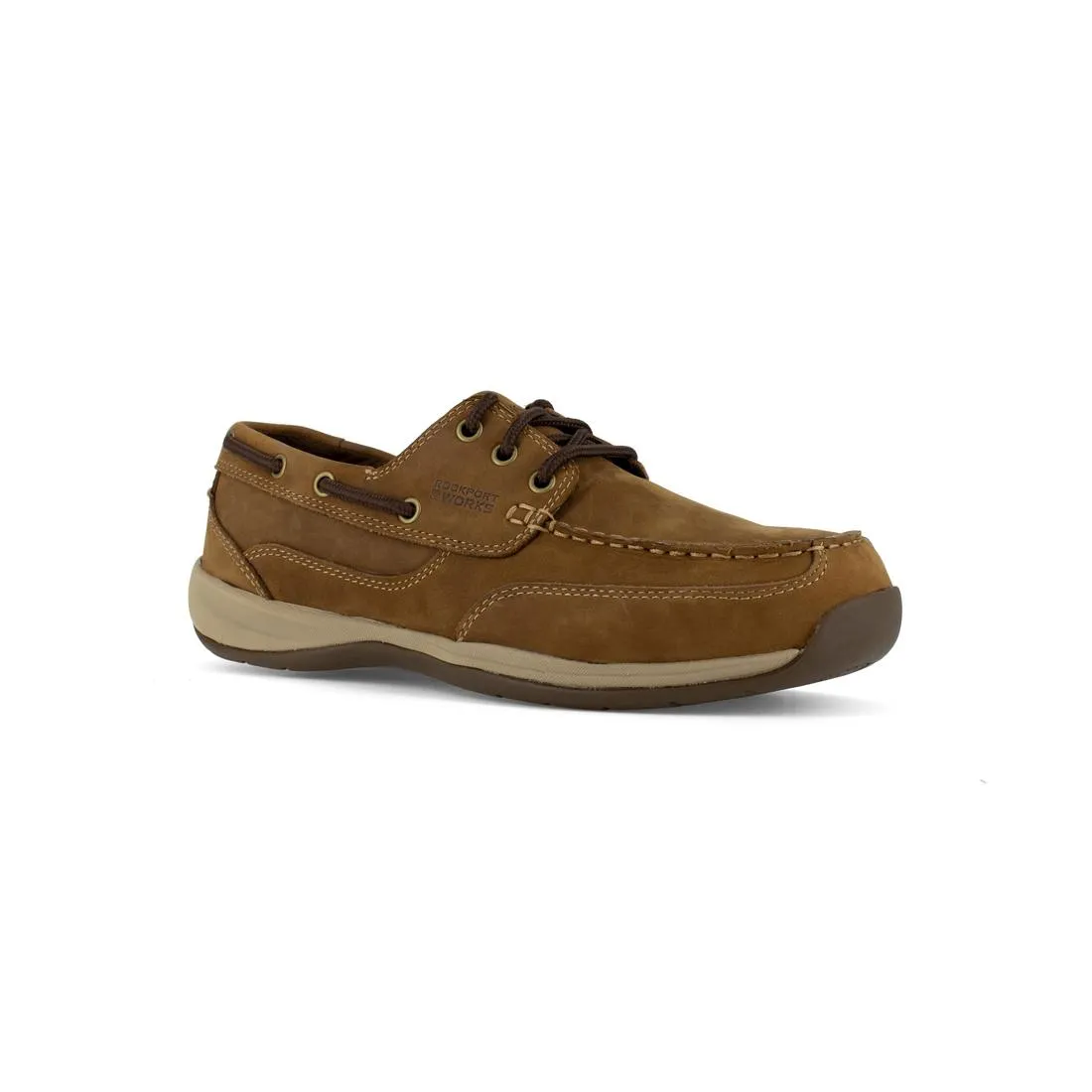 Women's Sailing Club Steel-Toe Slip On Work Shoe Brown