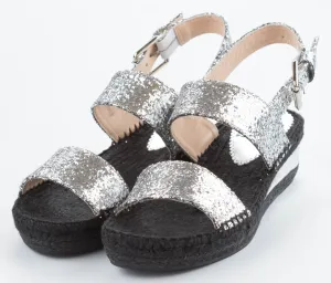 Women´s sandals espadrilles Aurora - Ecofriendly Silver fabric