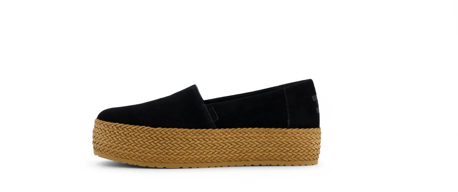 Women's Shoes TOMS VALENCIA Slip On Platform Espadrilles 10019795 BLACK