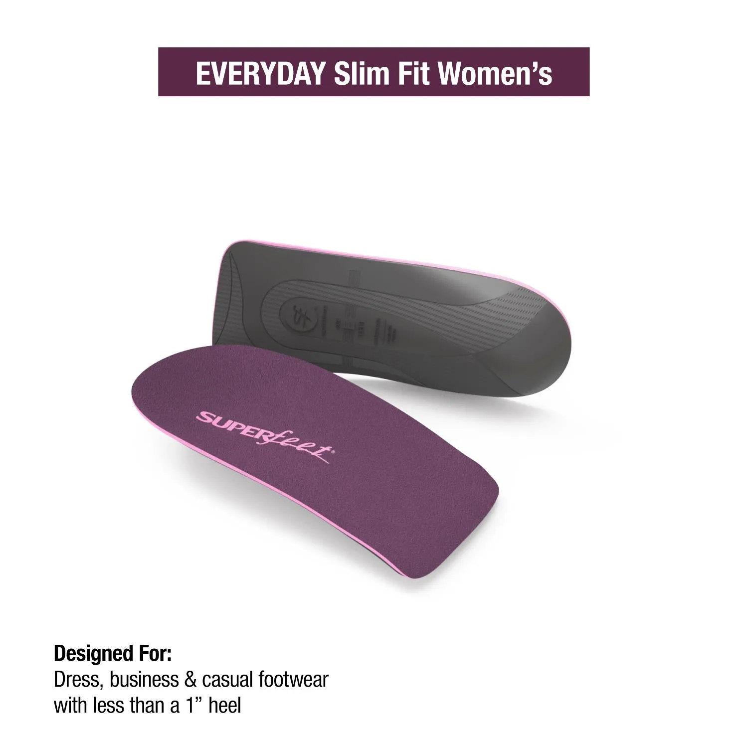 Women's Superfeet Everyday Slim Fit Premium Insoles Purple